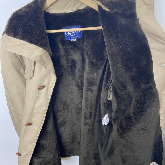 Vintage Croydon Men 46R Insulated lined Overcoat London Olefine Coat - Picture 4 of 10